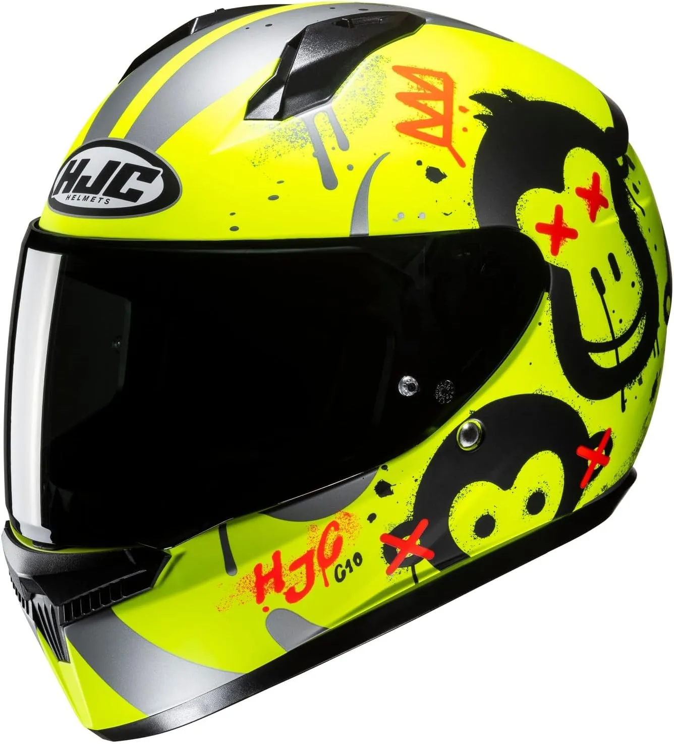 HJC C10 Geti Youth Helmet XX-Small Semi-Flat Hi-Viz Yellow (MC-3HSF)