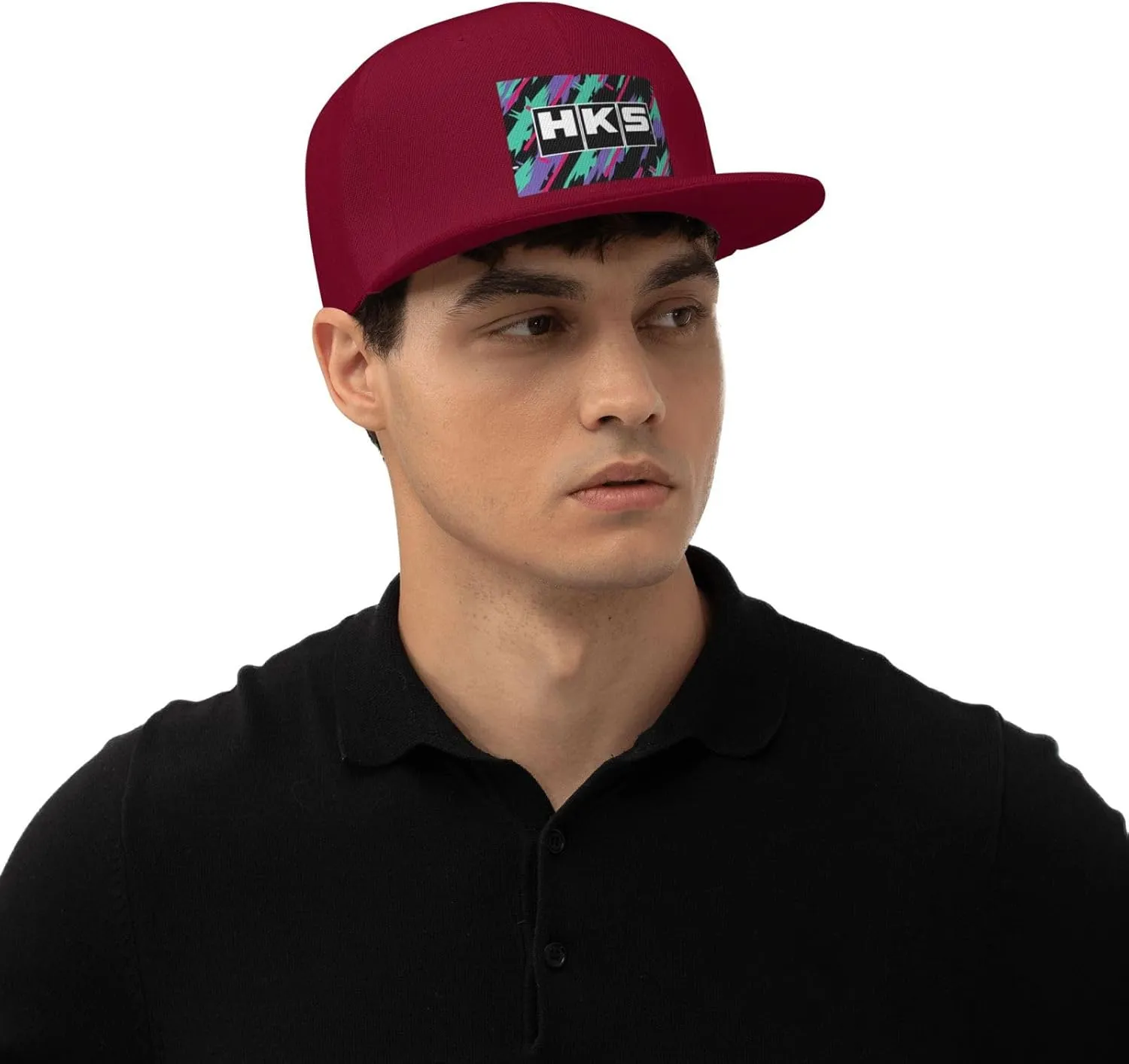 Hks Japanese Aftermarked Car Parts Hats for Men Flat Bill Fitted Caps Hiphop Rap Adjustable Baseball Trucker Dad Hat
