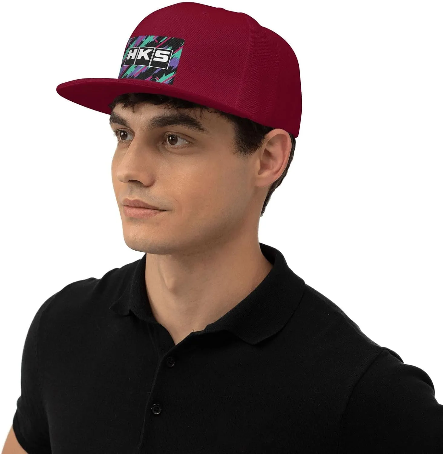 Hks Japanese Aftermarked Car Parts Hats for Men Flat Bill Fitted Caps Hiphop Rap Adjustable Baseball Trucker Dad Hat