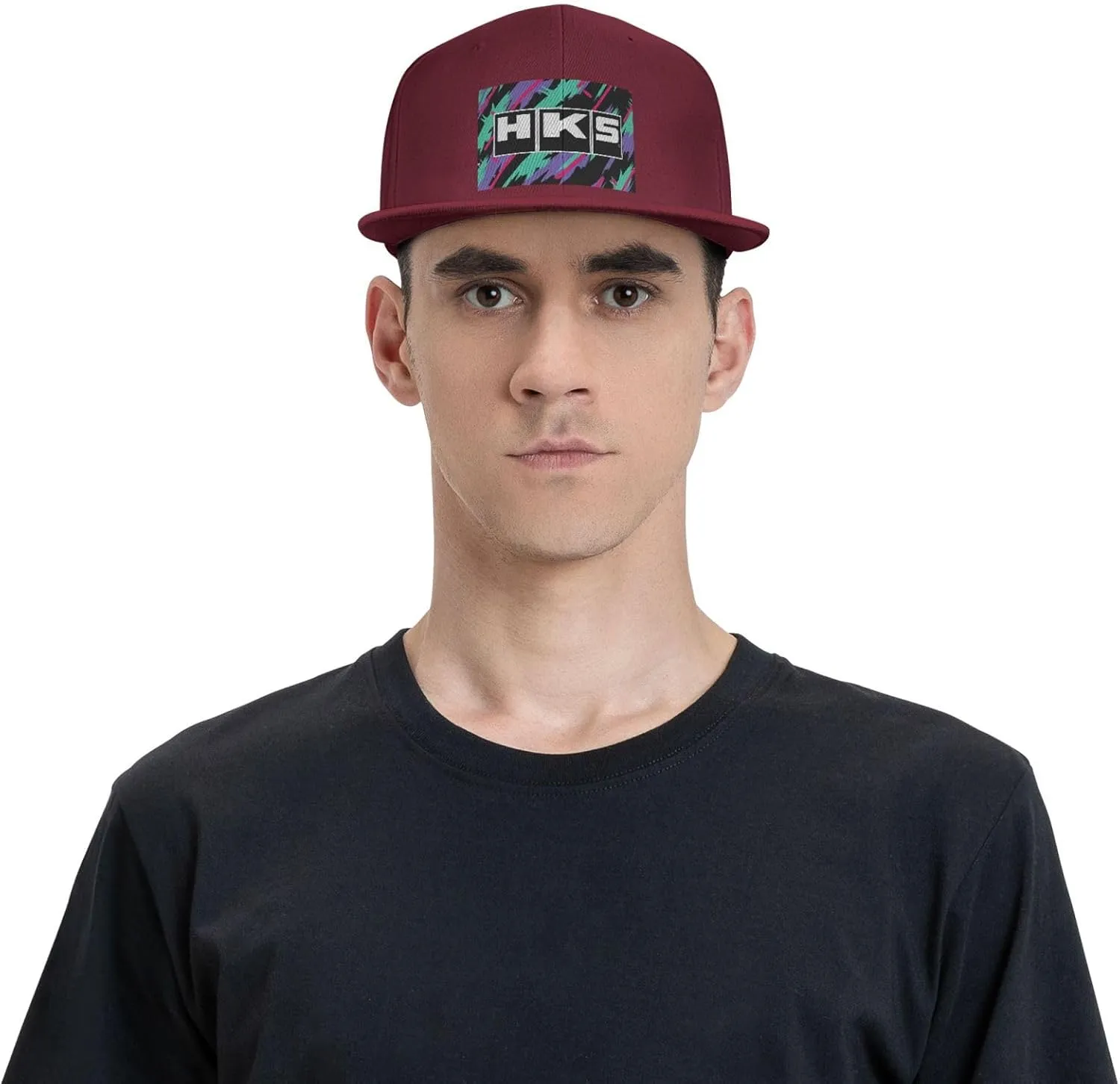 Hks Japanese Aftermarked Car Parts Hats for Men Flat Bill Fitted Caps Hiphop Rap Adjustable Baseball Trucker Dad Hat