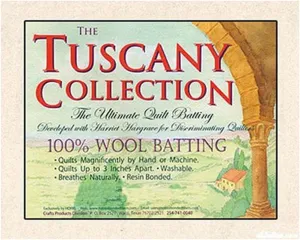 Hobbs Bonded Fibers Tuscany Wool Throw Batting, Natural