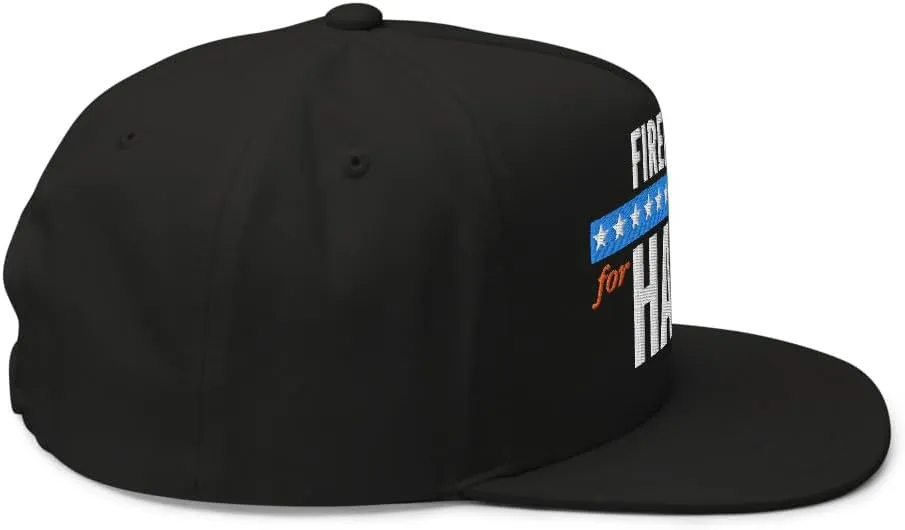 Hogue WS LLC Firefighters for Harris Hat (Embroidered Flat Bill Snapback Cap) Fire Fighters for Kamala Harris Hat