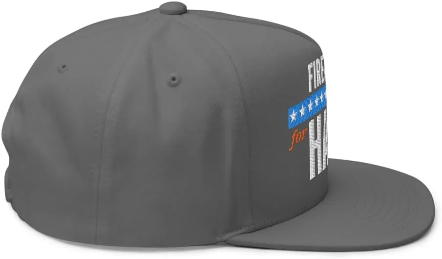 Hogue WS LLC Firefighters for Harris Hat (Embroidered Flat Bill Snapback Cap) Fire Fighters for Kamala Harris Hat