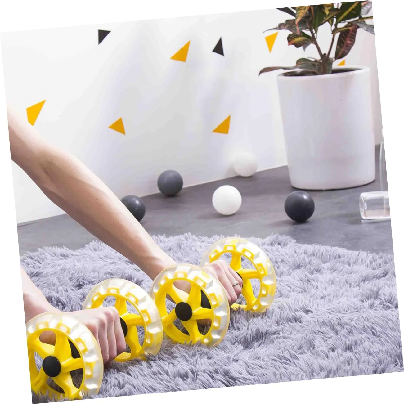 Household Appliances Exercise Abdominal Roller Workout Roller Abs Ab Fitness Roller Yellow Equipment Fitness Device Fitness Wheel Ab Wheel Dumbbel Ab