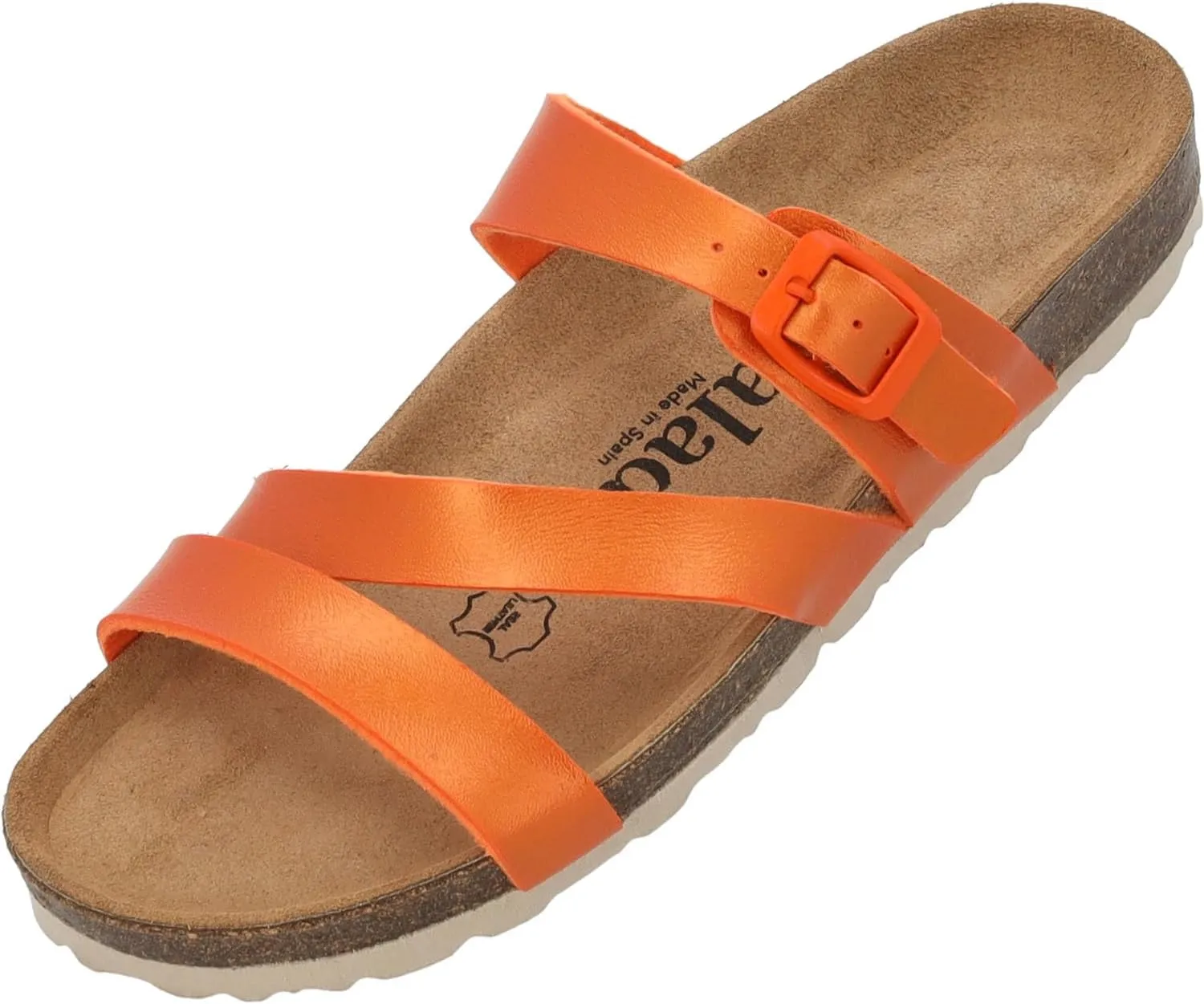 Ikaria Women's Mules - Extra Comfortable Sandals - Fashionable Slippers with Natural Cork - Made in EU - Sandals with Sole Made of Finest Natural Leather