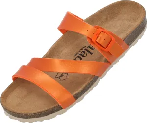 Ikaria Women's Mules - Extra Comfortable Sandals - Fashionable Slippers with Natural Cork - Made in EU - Sandals with Sole Made of Finest Natural Leather
