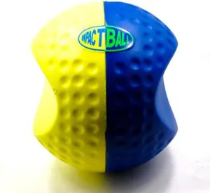 Impact Ball - Golf Swing Trainer Aid - Large (Blue/Yellow) - Perfect Your Golf Swing, Improve Golf Performance, & Lower Your Scores!