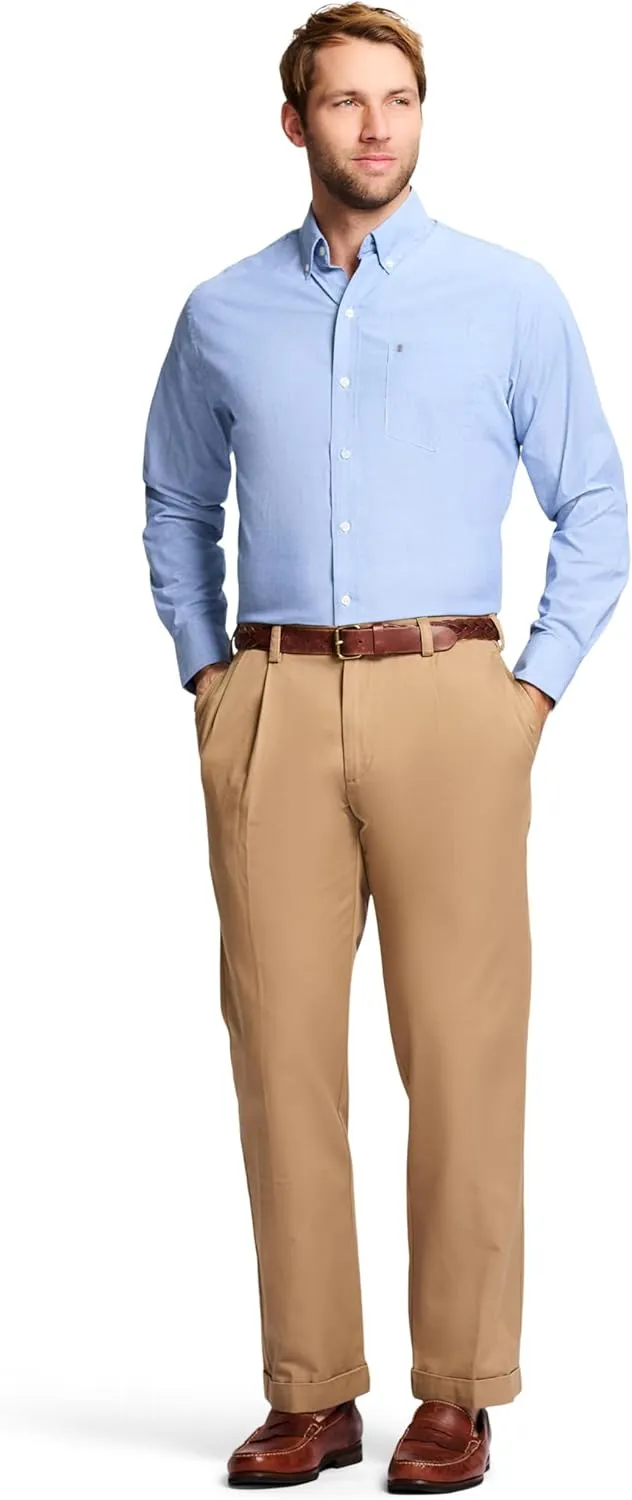 IZOD Men's American Chino Double Pleated Classic Fit Pant