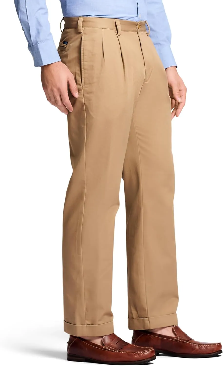 IZOD Men's American Chino Double Pleated Classic Fit Pant