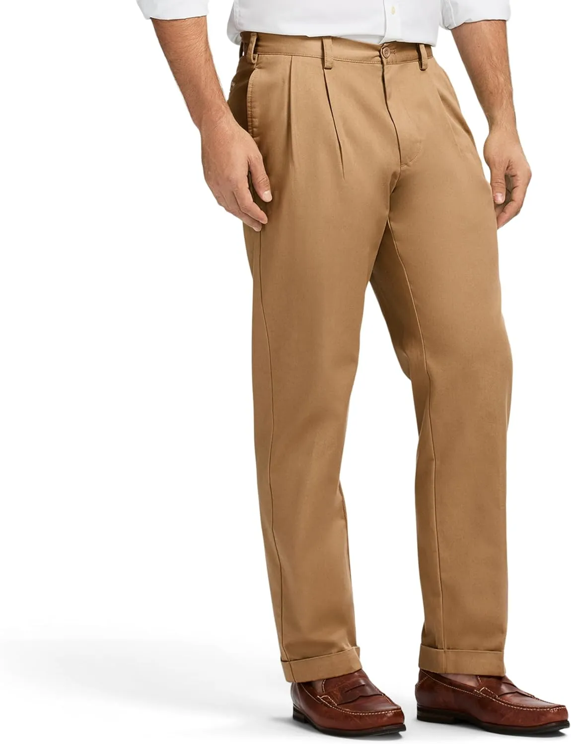IZOD Men's American Chino Double Pleated Classic Fit Pant