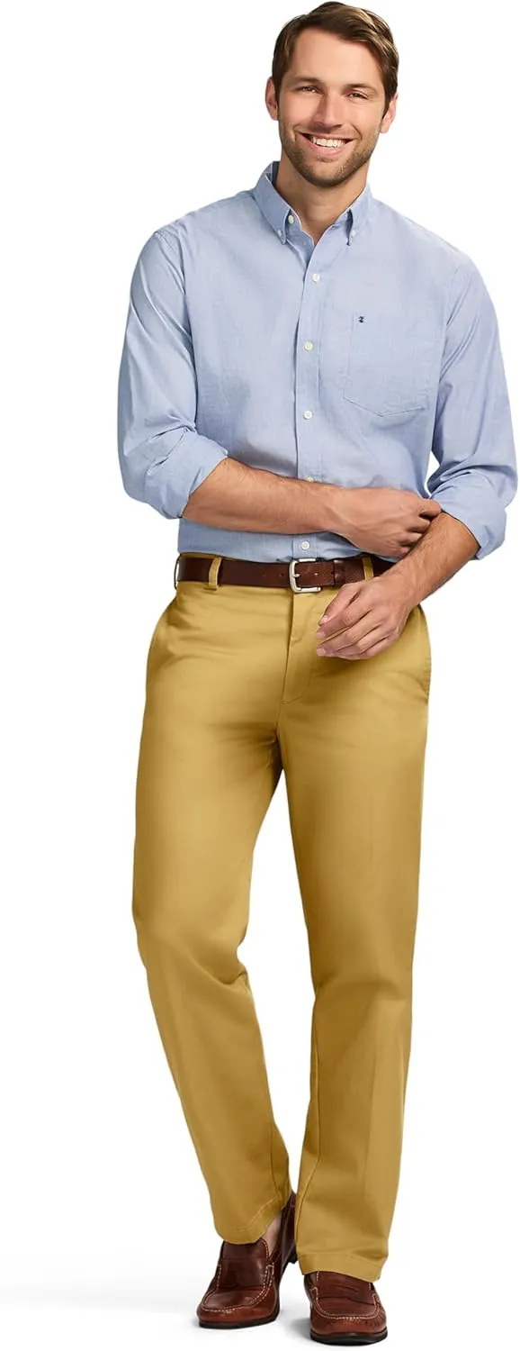 IZOD Men's American Chino Flat Front Classic Fit Pant