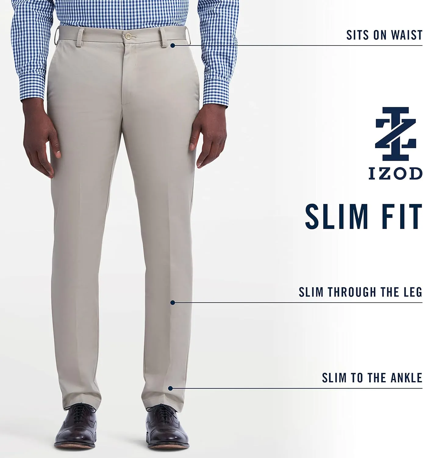 IZOD Men's American Chino Flat Front Slim Fit Pant