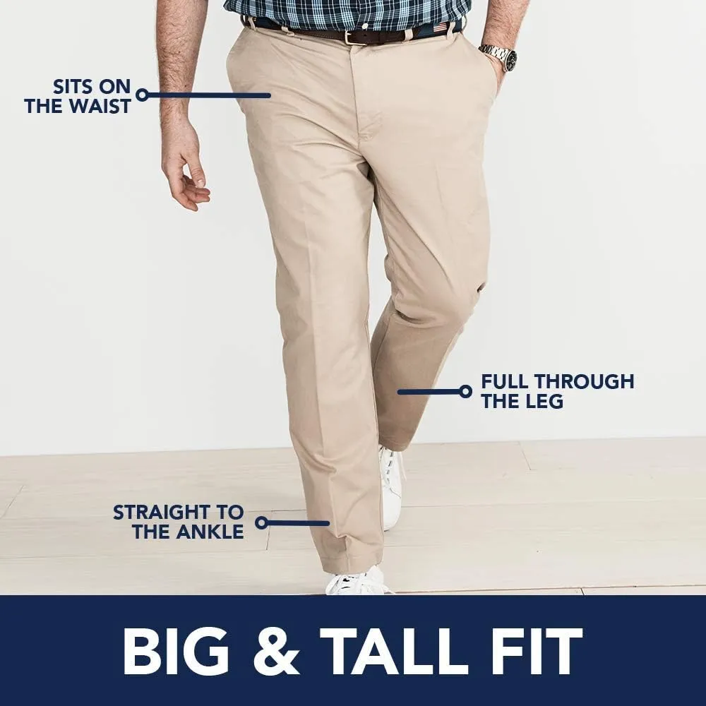 IZOD Men's Big and Tall Performance Stretch Flat Front Pant
