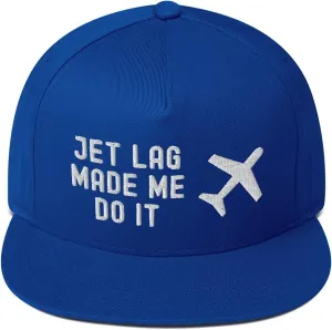 Jet Lag Made Me Do It Airline Aviation Snapback Flat Bill Hat