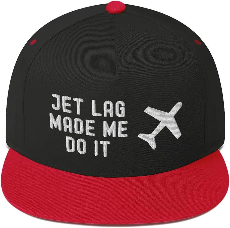Jet Lag Made Me Do It Airline Aviation Snapback Flat Bill Hat