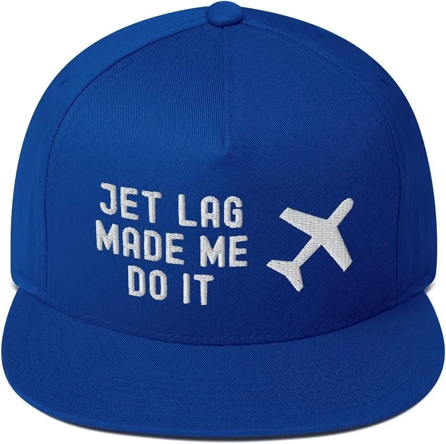 Jet Lag Made Me Do It Airline Aviation Snapback Flat Bill Hat