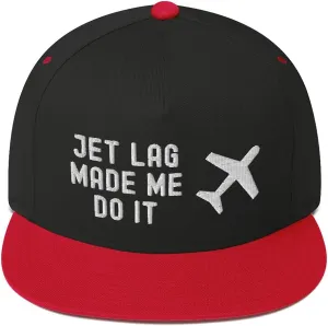 Jet Lag Made Me Do It Airline Aviation Snapback Flat Bill Hat