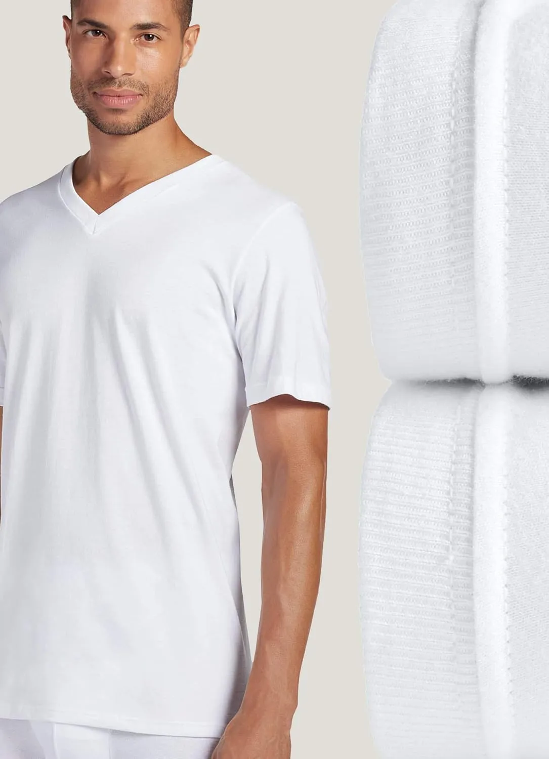 Jockey Men's Undershirt Tall Man Classic V-Neck Undershirt - 2 Pack