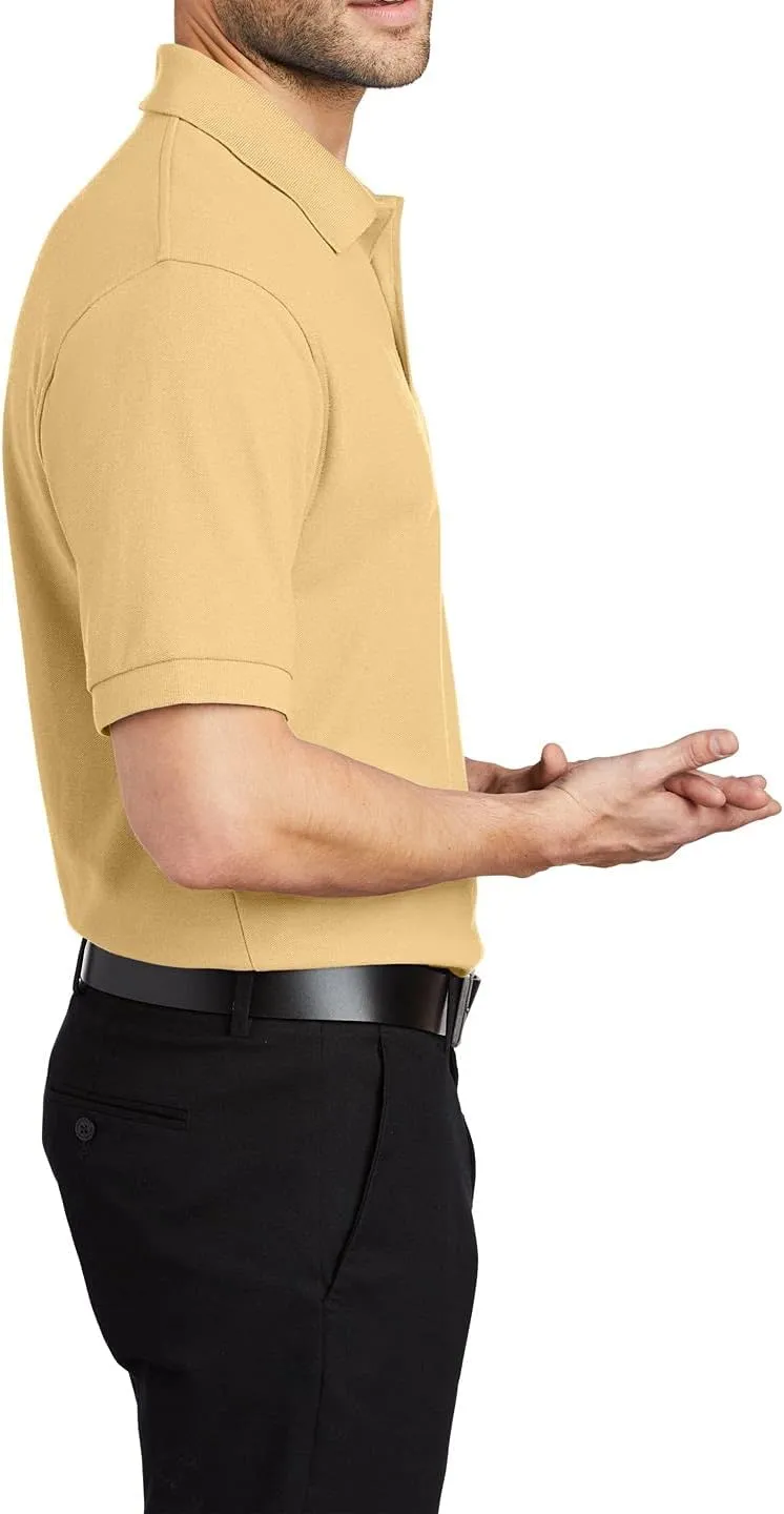 JustBlanks Men's Short Sleeves Silk Touch Polo Shirt 5-Ounce, Cotton-Poly Flat Knit Collar-Cuffs Polo Shirt for Men