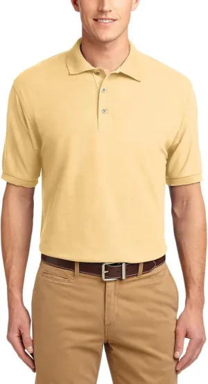 JustBlanks Men's Short Sleeves Silk Touch Polo Shirt 5-Ounce, Cotton-Poly Flat Knit Collar-Cuffs Polo Shirt for Men