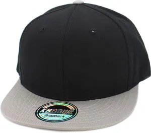 KBETHOS Classic Snapback Hat Blank Cap Underbrim Cotton Wool Blend Flat Visor Adjustable Unisex
