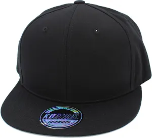 KBETHOS Classic Snapback Hat Blank Cap Underbrim Cotton Wool Blend Flat Visor Adjustable Unisex