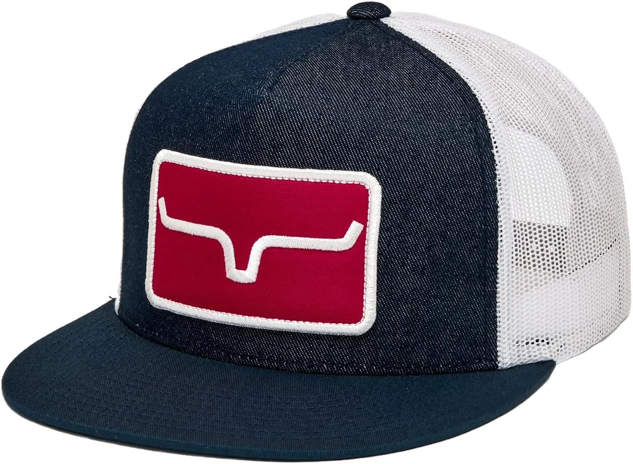 Kimes Ranch Unisex Banner Ventilated Trucker Adjustable Snapback High-Profile Flat Bill Logo Cap