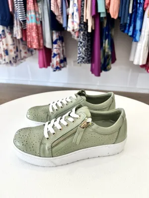KODA TURKISH LEATHER LACE UP || PISTACHIO