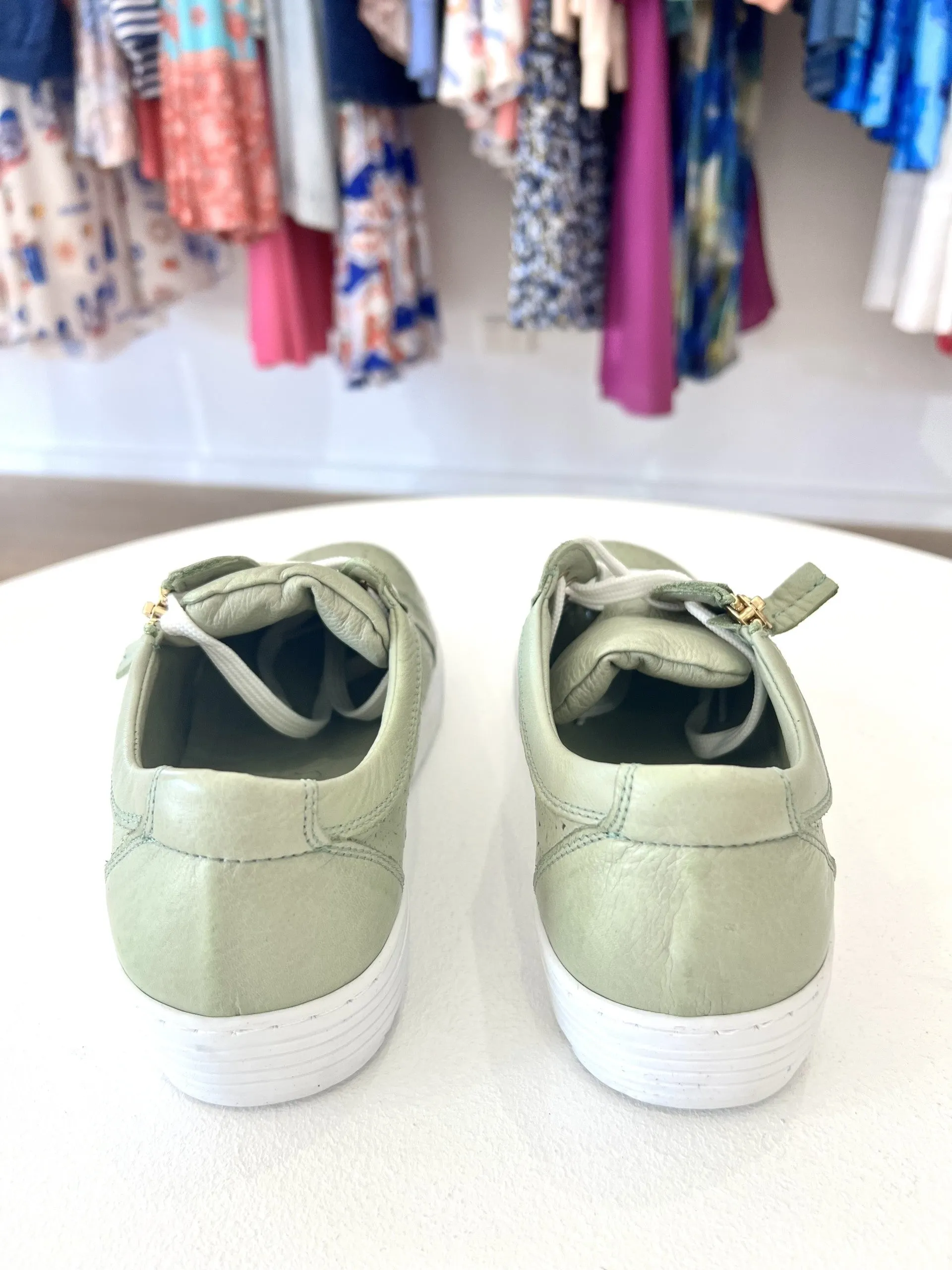 KODA TURKISH LEATHER LACE UP || PISTACHIO