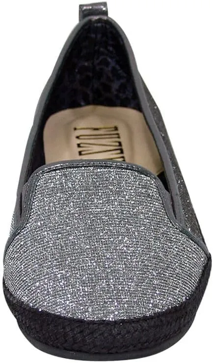 Lacy Women Wide Width Casual Slip-On Metallic Loafer Flats