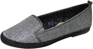 Lacy Women Wide Width Casual Slip-On Metallic Loafer Flats