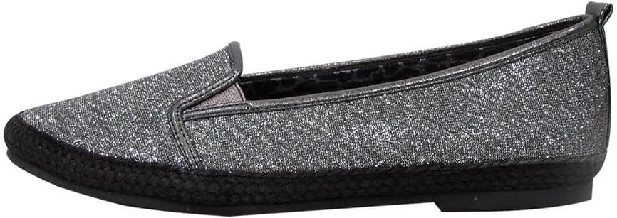 Lacy Women Wide Width Casual Slip-On Metallic Loafer Flats