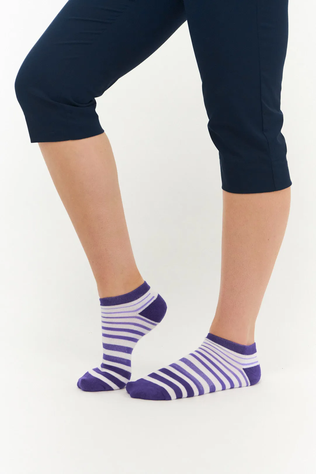Ladies Golf Trainer Socks - 3 Pair Pack - Purple