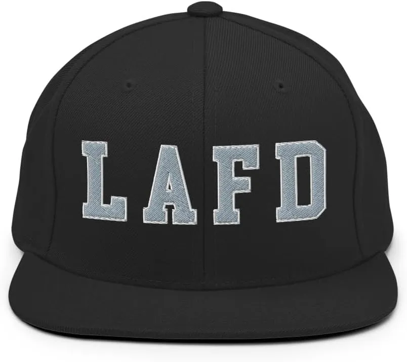 LAFD Los Angeles Fire Department Embroidered Flat Brim Bill Snapback Hat
