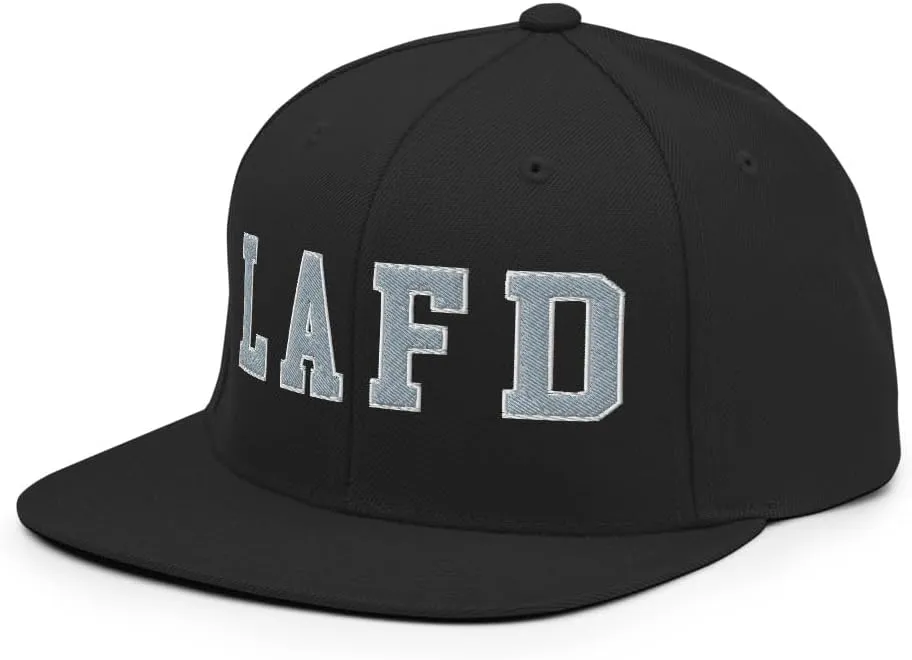 LAFD Los Angeles Fire Department Embroidered Flat Brim Bill Snapback Hat