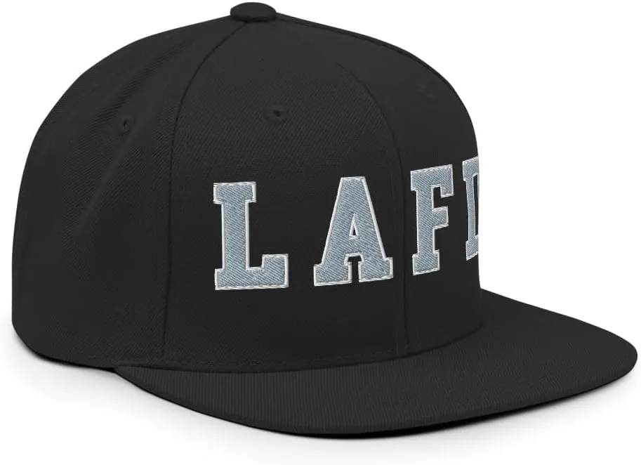 LAFD Los Angeles Fire Department Embroidered Flat Brim Bill Snapback Hat