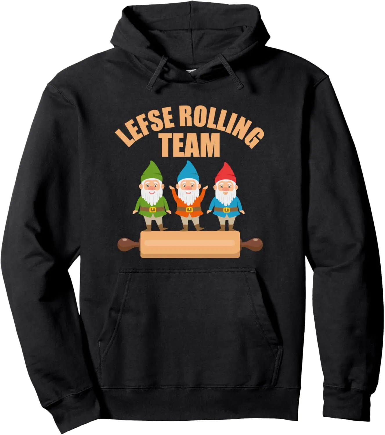 Lefse Rolling Team Nisse Tomte Norway Matching Christmas Pullover Hoodie