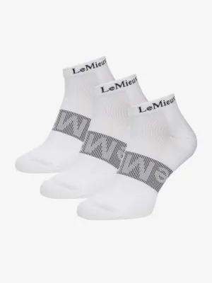 LeMieux Trainer Socks 3 Pack White