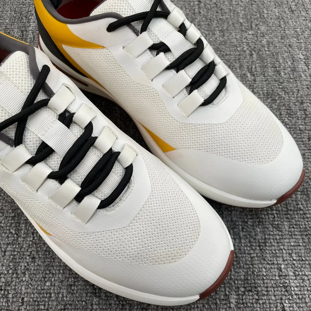 LP BRUNELLO SNEAKERS MULTI-WHITE AND YELLOW MESH CALFSKIN