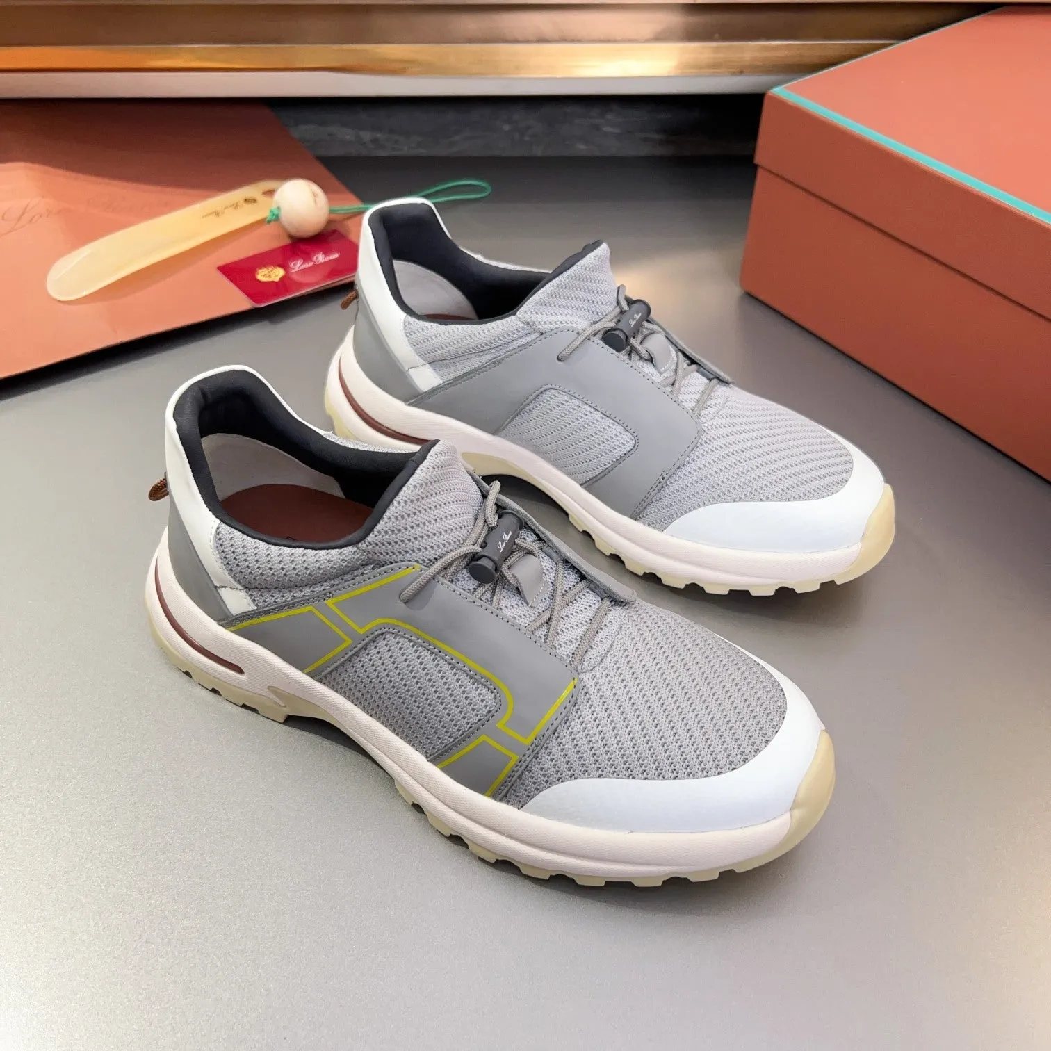 LP TRAIL HIKER WALK SNEAKER LIGHT GRAY MESH BREATHABLE