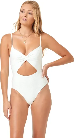 L*Space Eco Chic Repreve Kyslee One Piece Swimsuit for Women, Classic Coverage, Ribbed Fabric, Twist Front, Adjustable Straps