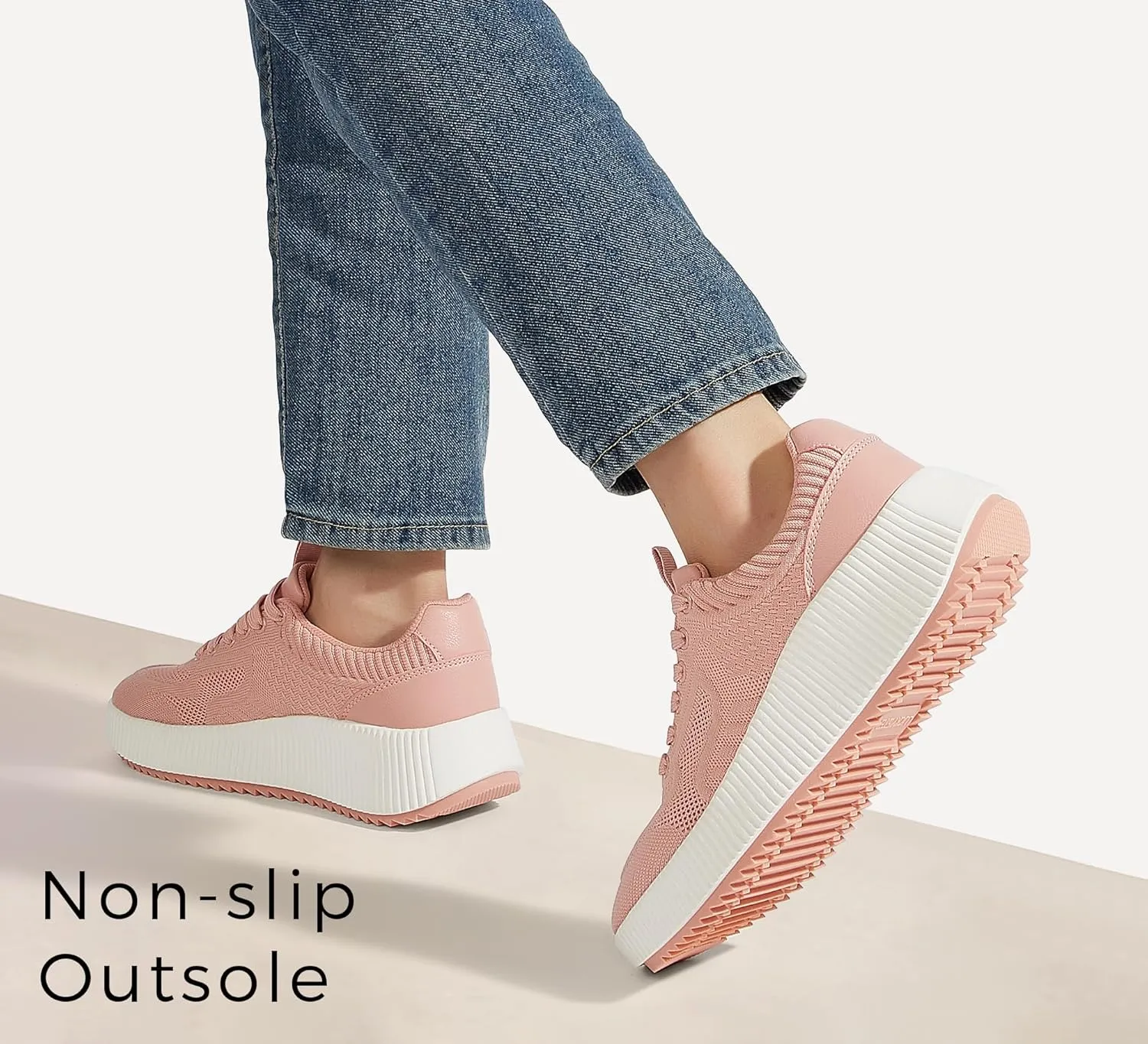 LUCKY STEP Women's Platform Sneakers Rhinestone Fashion Chunky Casual Sparkly Retro Braided Walking Shoes