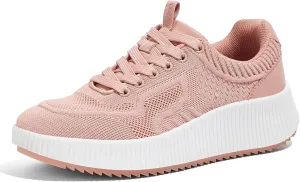 LUCKY STEP Women's Platform Sneakers Rhinestone Fashion Chunky Casual Sparkly Retro Braided Walking Shoes