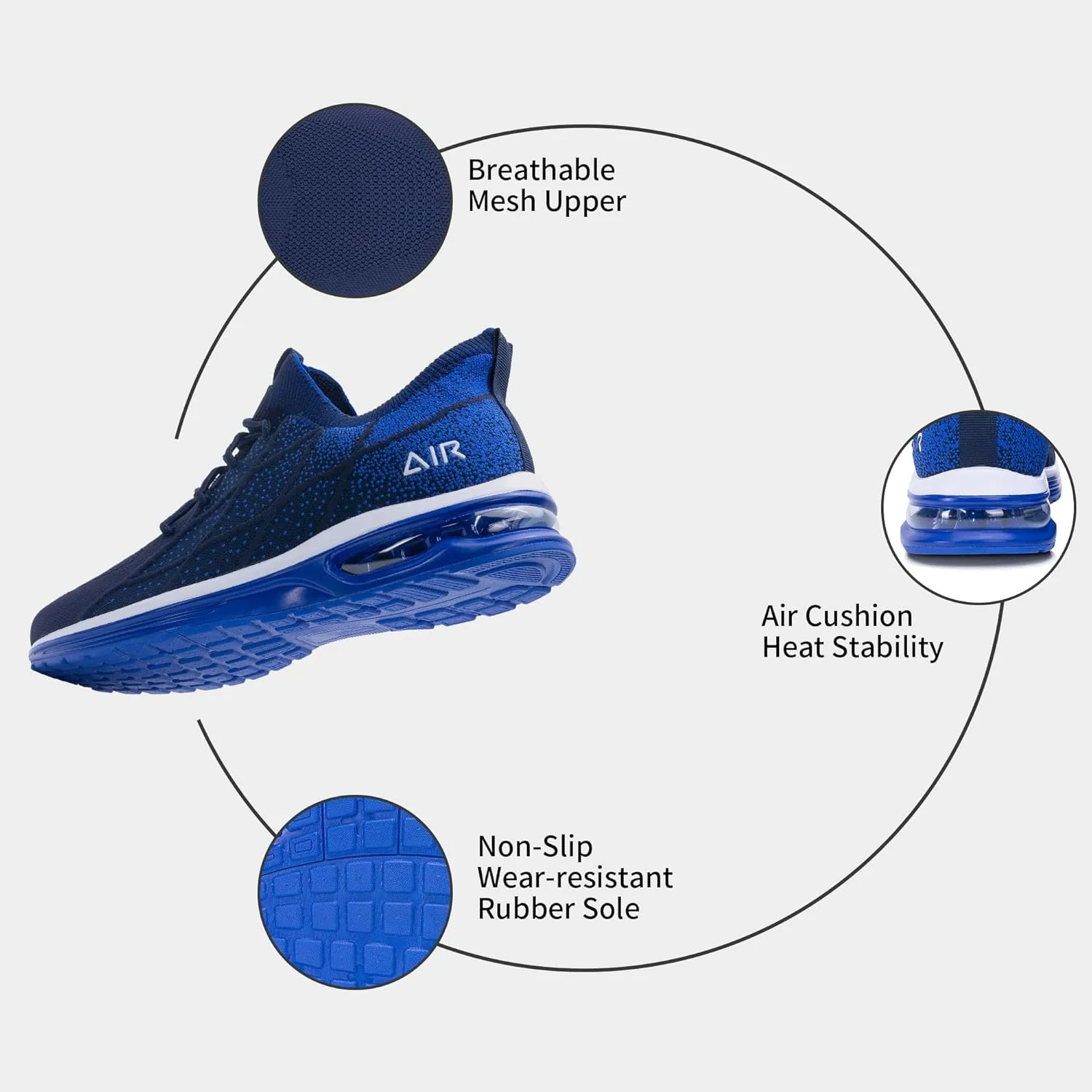 MAFEKE Mens Running Shoes Slip On Tennis Sneakers Lightweight Athletic Gym Jogging Fitness Sport Walking Shoes US 7-13