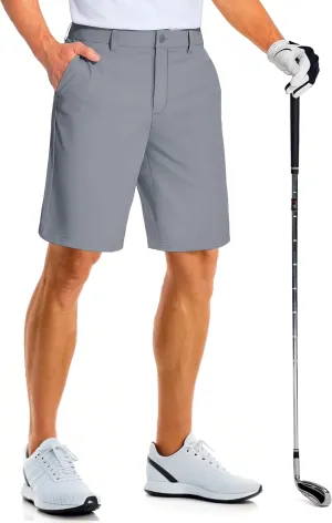 MAGCOMSEN Men's Golf Shorts 9 Inch Inseam Quick Dry Casual Shorts Stretch Hiking Dress Work Shorts with 4 Pockets Flat Front
