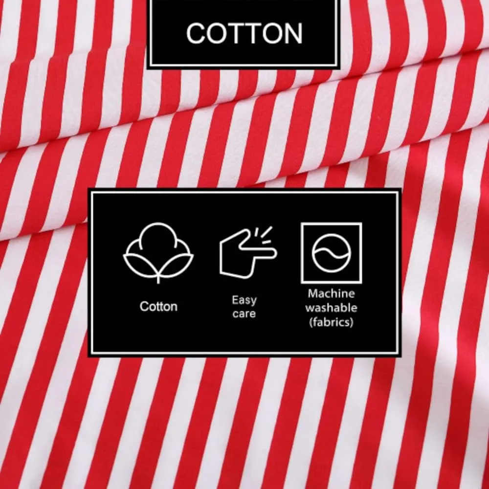 MARIMEKKO - Queen Sheets, Cotton Percale Bedding Set, Crisp & Cool Home Decor (AJO Red, Queen)