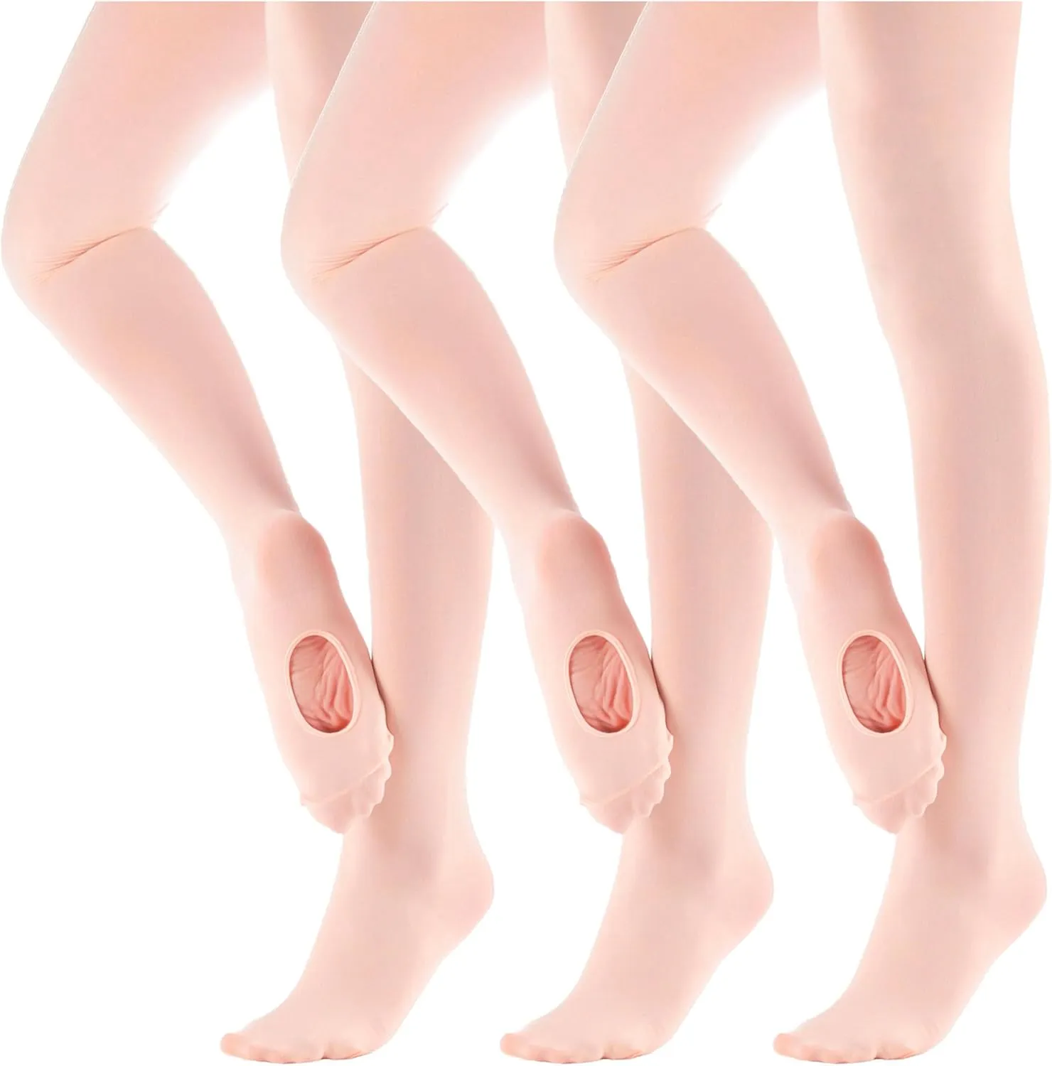 MdnMd Girls' Women's Ballet Tights Ultra Soft Convertible Dance Leggings Transition Tights for Toddler Kids Adult