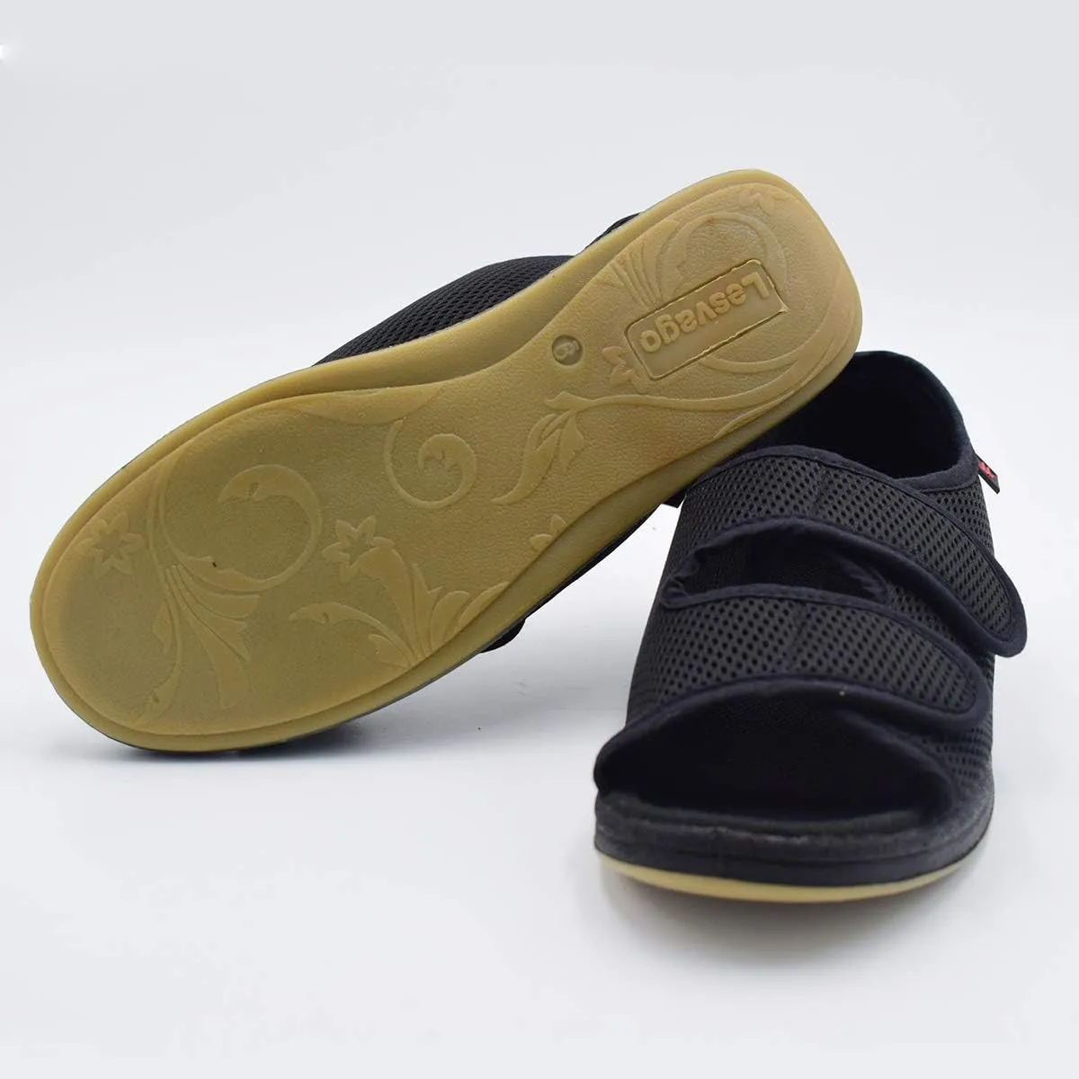 Mei MACLEOD Women's Comfortable Open Toe Arthritis Edema House Slippers for Diabetic Flat Feet Swollen Feet