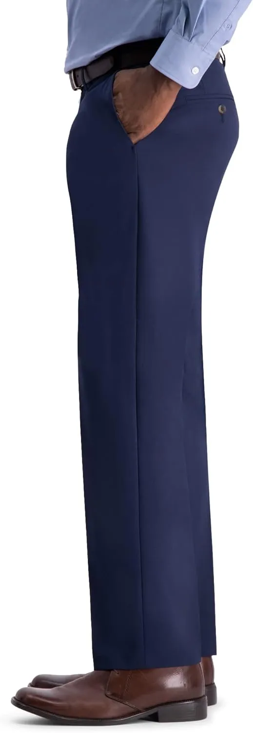Men's Classic Fit Flat Front Flex Waistband Stretch Dress Pant