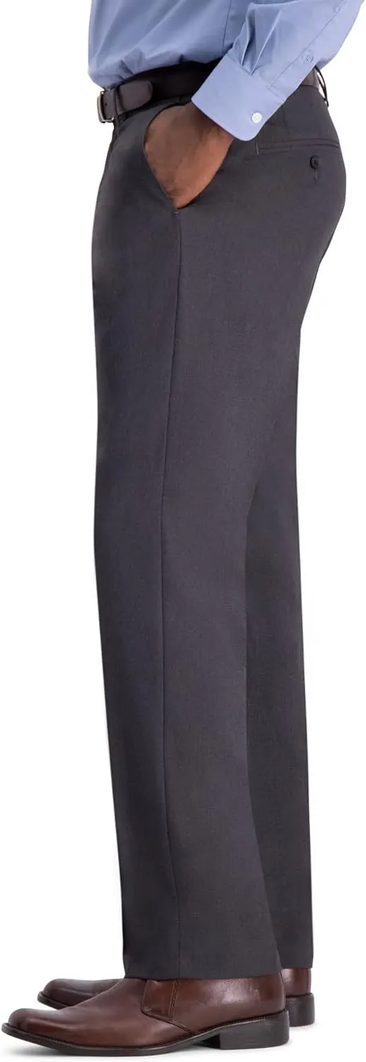 Men's Classic Fit Flat Front Flex Waistband Stretch Dress Pant